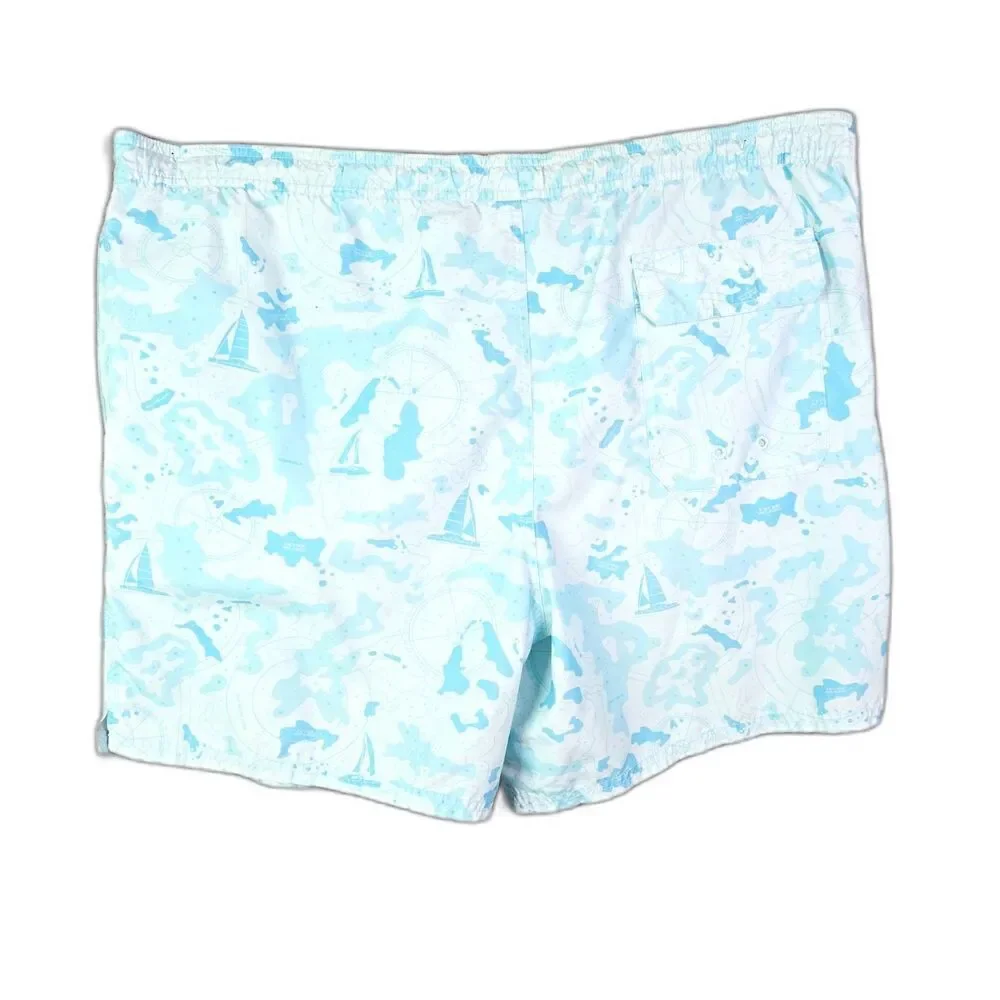 Vineyard Vines Swim Trunks Blue White XL Nautical Sailboat Chappy Preppy